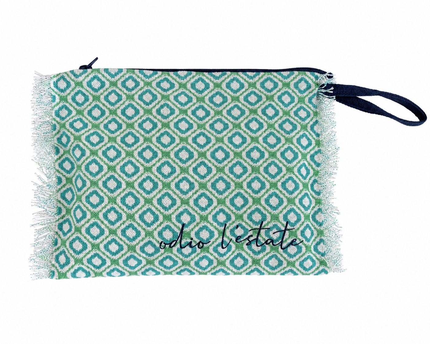 Pochette mare "Odio l'Estate" con fantasia geometrica – Latin Holidays – LH-P01