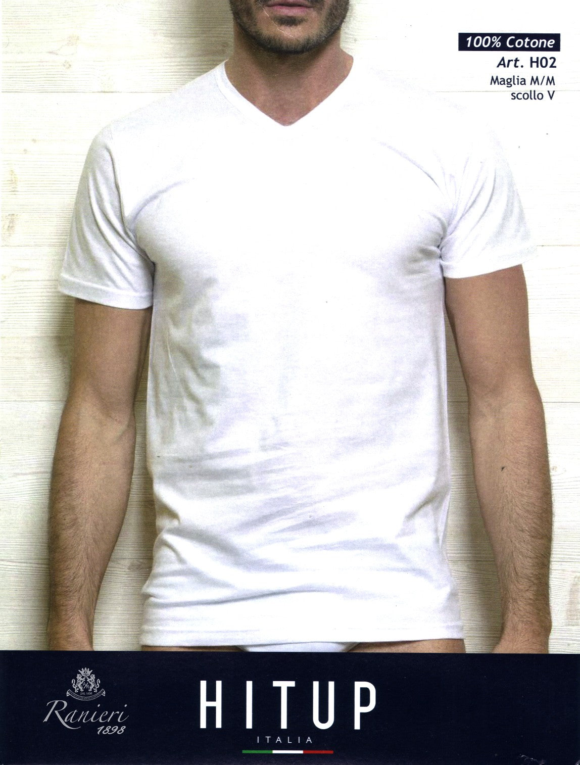 Maglia shirt scollo V in cotone Art H02