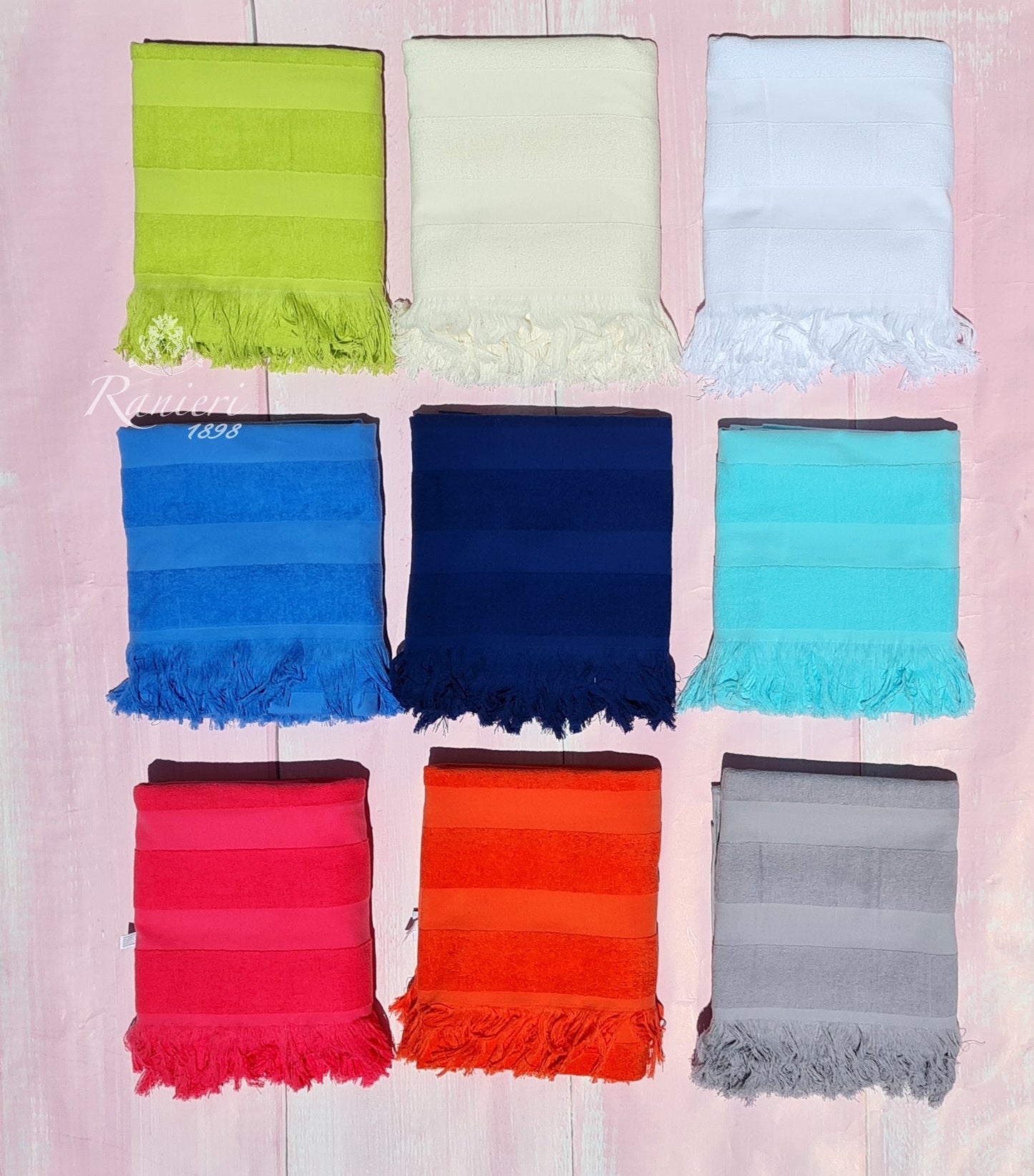 Telo Mare Aria in spugna di cotone tinta unita personalizzabile cotton joy