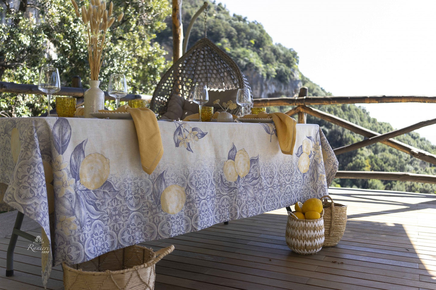 Tovaglia Misto Lino 12 posti Manifatture Tessile Prete mtp BICOLOR