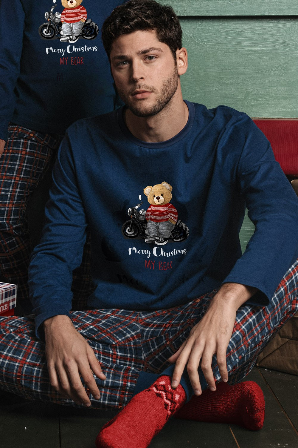 Pigiama uomo adulto caldo cotone ADMAS natale famiglia art 60071