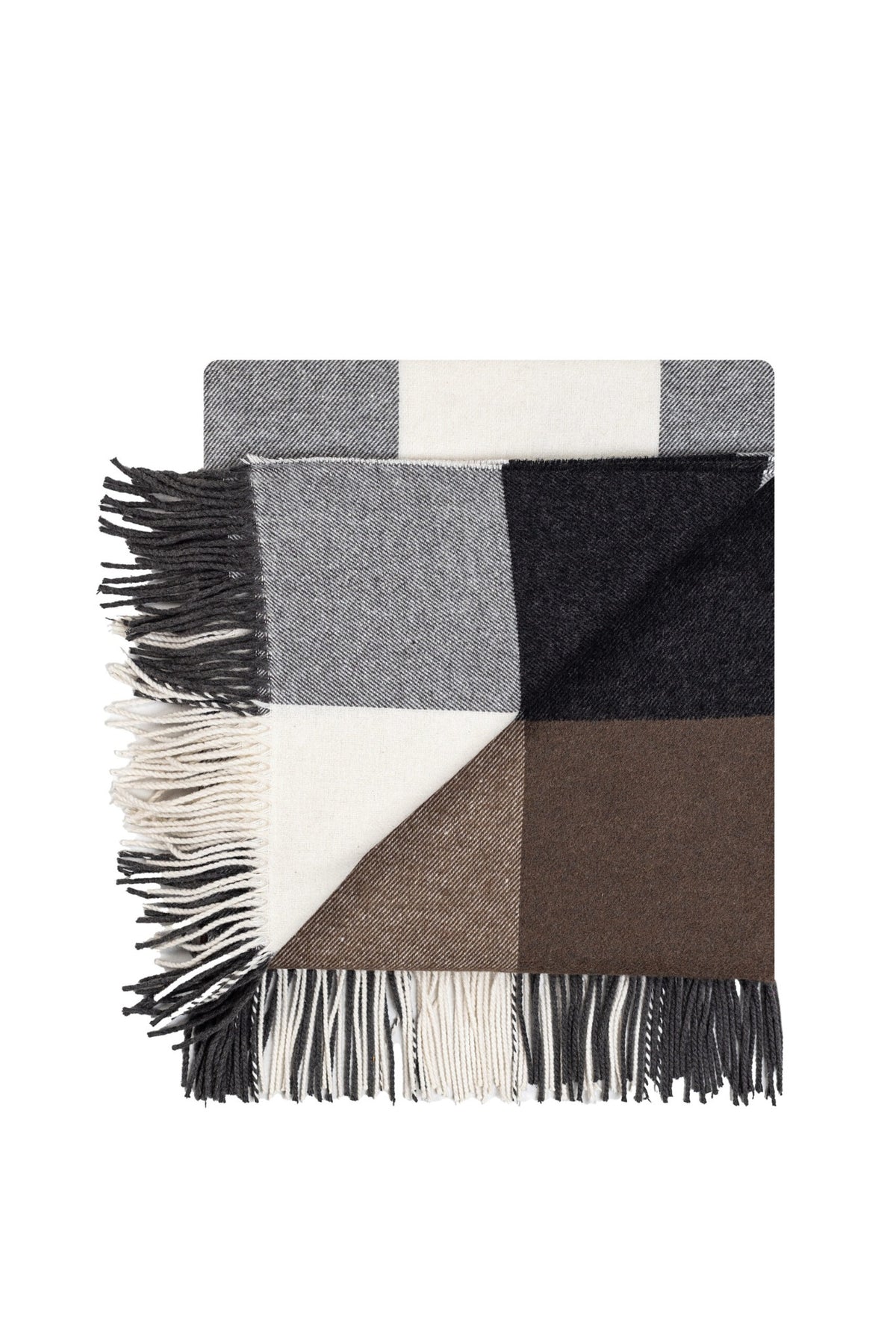 Plaid Coccoy Balmoral Moro 130x170 cm con frange