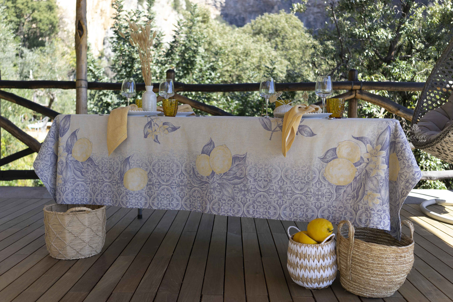 Tovaglia da Tavola 170x290 cm Misto Lino Art. Limoni Manifattura Tessile Prete – 12 Posti