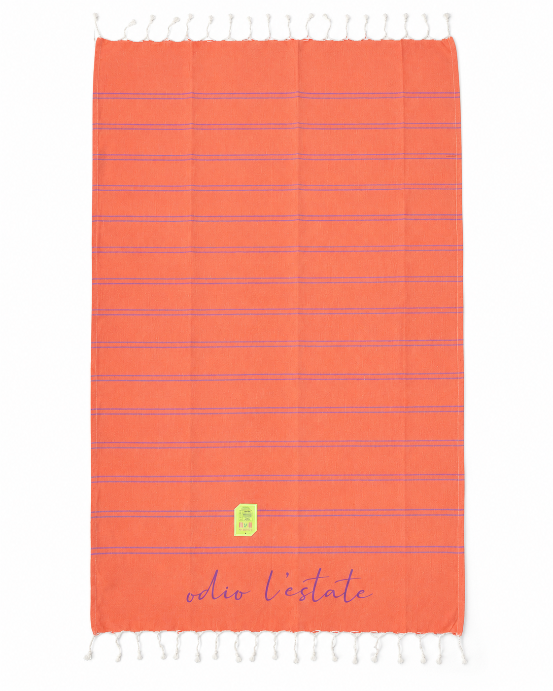 Telo mare fouta “Odio l’Estate” con piccole righe