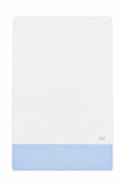 Telo Mare / Telo Bagno Bambino Tessuti d’Amore con Fascia Fantasia Stelline Azzurre Personalizzabile – 115x80 cm