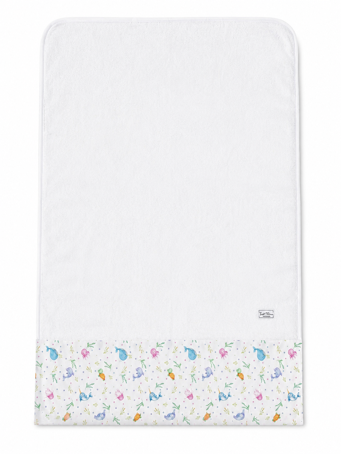 Telo Mare / Telo Bagno Bambino Tessuti d’Amore con Fascia Fantasia Fondo Marino Personalizzabile – 115x80 cm