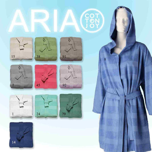 Accappatoio Aria CottonJoy in Microspugna 100% Cotone con Cappuccio – Leggero e Personalizzabile