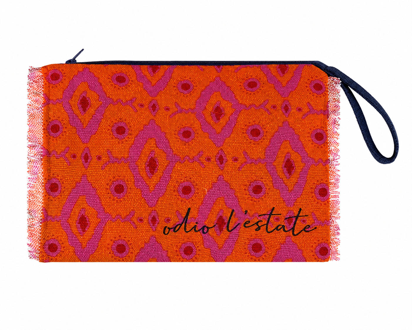 Pochette mare "Odio l'Estate" con fantasia geometrica – Latin Holidays – LH-P01