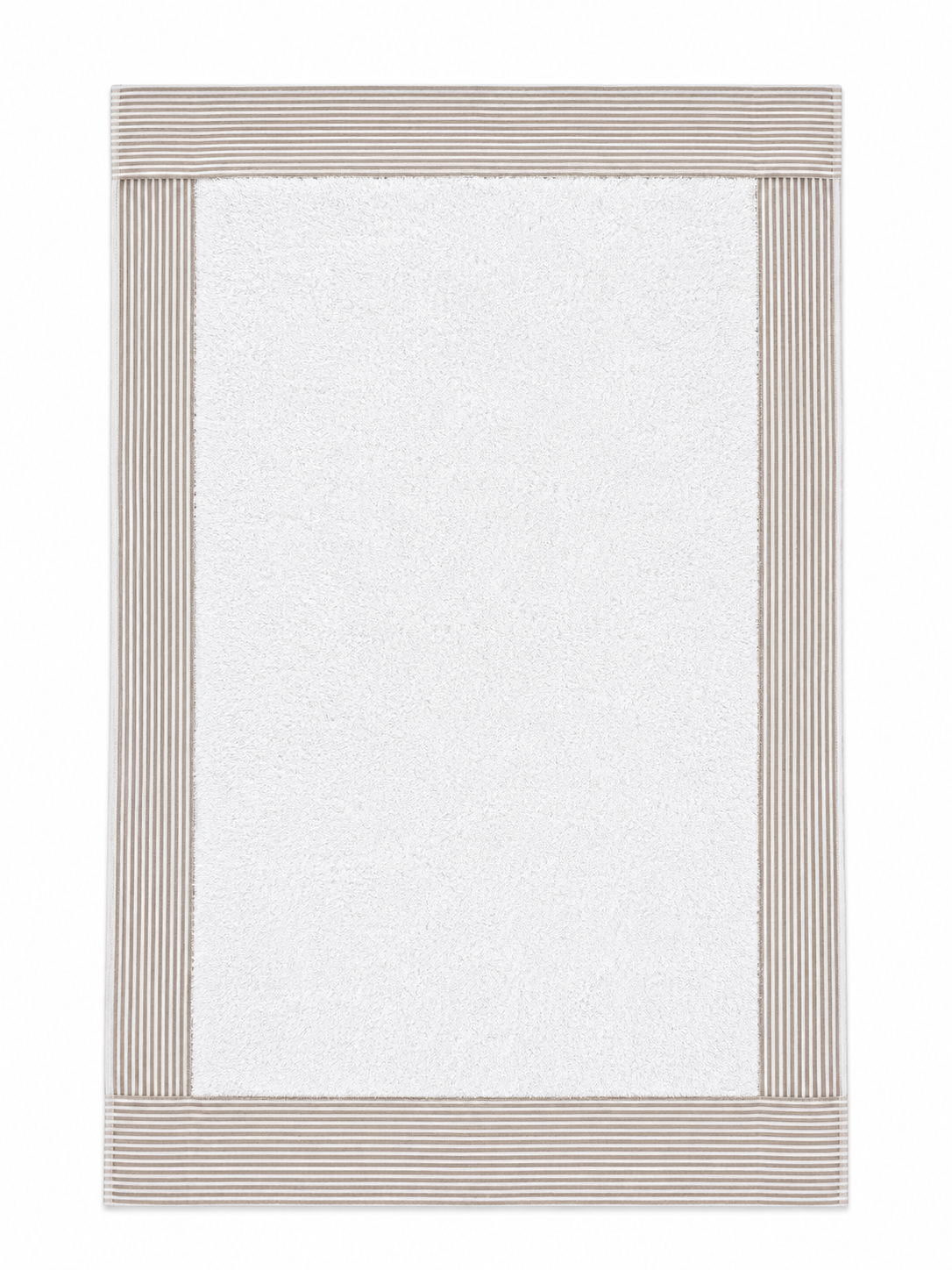 Telo Fasciatoio Tessuti d’Amore con Fascia Righe Tortora a Fantasia 4 Lati Personalizzabile - 100x75 cm