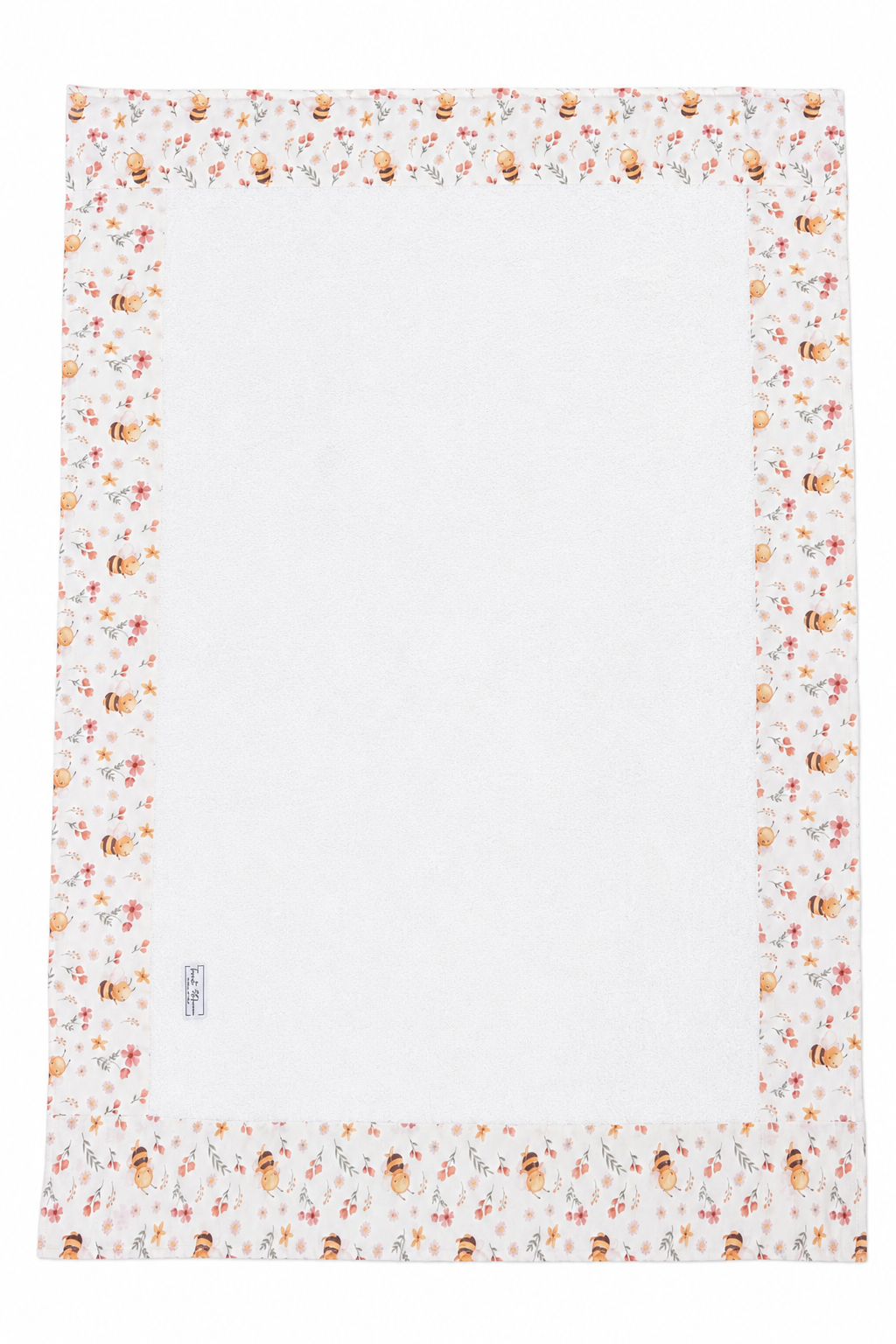 Telo Fasciatoio Tessuti d’Amore con Fascia Fantasia Api 4 Lati Personalizzabile - 100x75 cm