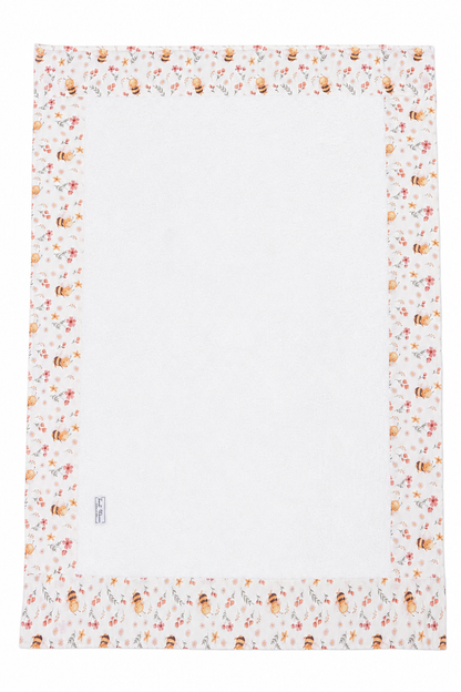 Telo Fasciatoio Tessuti d’Amore con Fascia Fantasia Api 4 Lati Personalizzabile - 100x75 cm