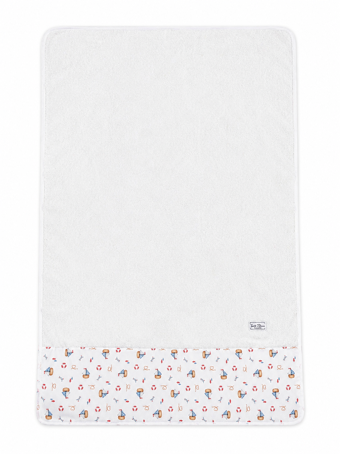 Telo Mare / Telo Bagno Bambino Tessuti d’Amore con Fascia Fantasia Marina Personalizzabile – 115x80 cm