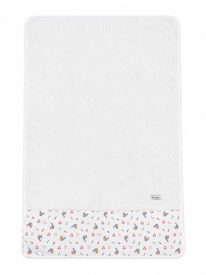 Telo Mare / Telo Bagno Bambino Tessuti d’Amore con Fascia Fantasia Marina Personalizzabile – 115x80 cm