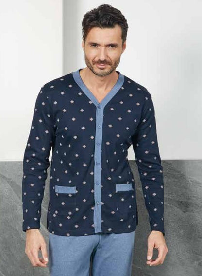 Pigiama uomo aperto caldo cotone Art 9315 Uomo