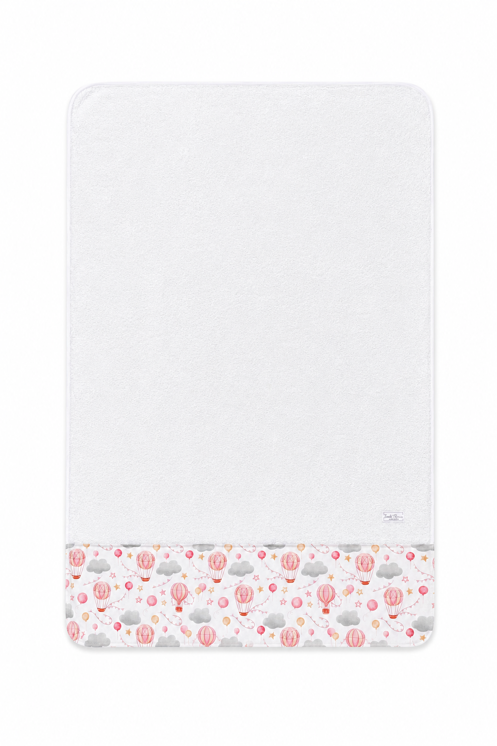 Telo Mare / Telo Bagno Bambino Tessuti d’Amore con Fascia Fantasia Mongolfiere Personalizzabile – 115x80 cm