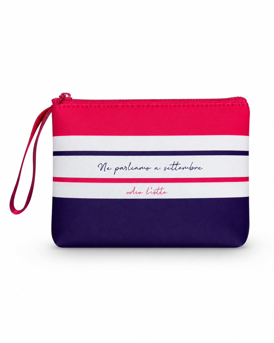 Pochette mare "Odio l'Estate" colorata in scuba con laccetto – Spiaggia Urbana – SU-P02