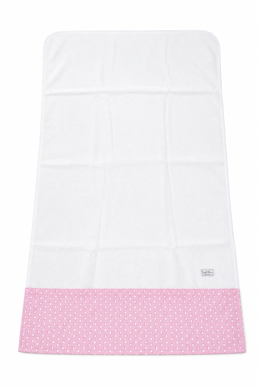 Telo Mare / Telo Bagno Bambino Tessuti d’Amore con Fascia Fantasia Cuore Personalizzabile – 115x80 cm