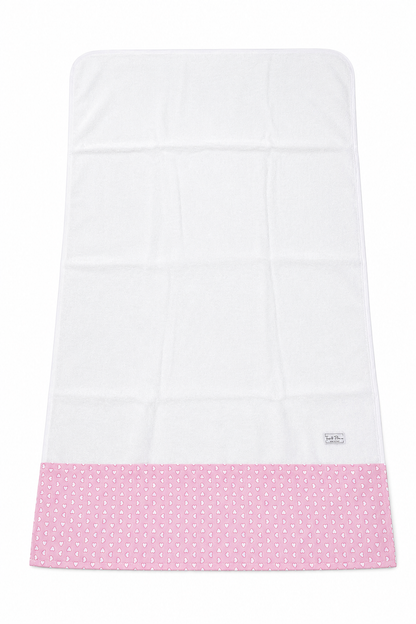 Telo Mare / Telo Bagno Bambino Tessuti d’Amore con Fascia Fantasia Cuore Personalizzabile – 115x80 cm