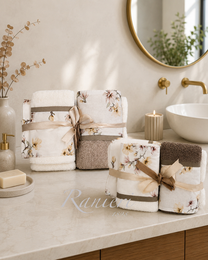 Set Asciugamani 2+2 in Spugna Fantasia Magnolia – Chiara Fedi