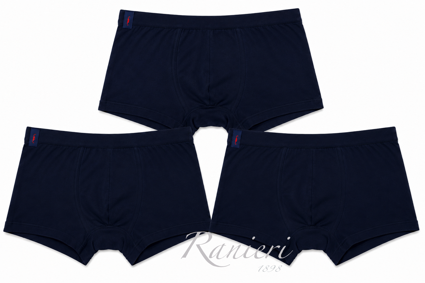 Set 3 Boxer Uomo Blu Dandy Art. 02BU in Cotone Elasticizzato con Elastico Coperto