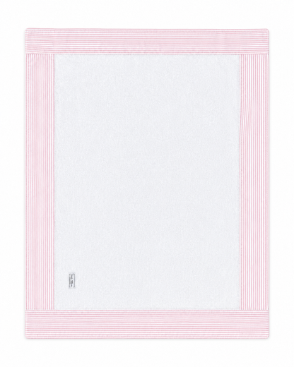 Telo Fasciatoio Tessuti d’Amore con Fascia Fantasia Righe Rosa 4 Lati Personalizzabile - 100x75 cm