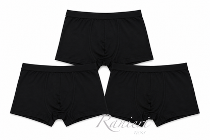Set 3 Boxer Uomo Neri Dandy Art. 02BU in Cotone Elasticizzato con Elastico Coperto