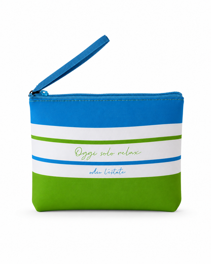 Pochette mare "Odio l'Estate" colorata in scuba con laccetto – Spiaggia Urbana – SU-P02