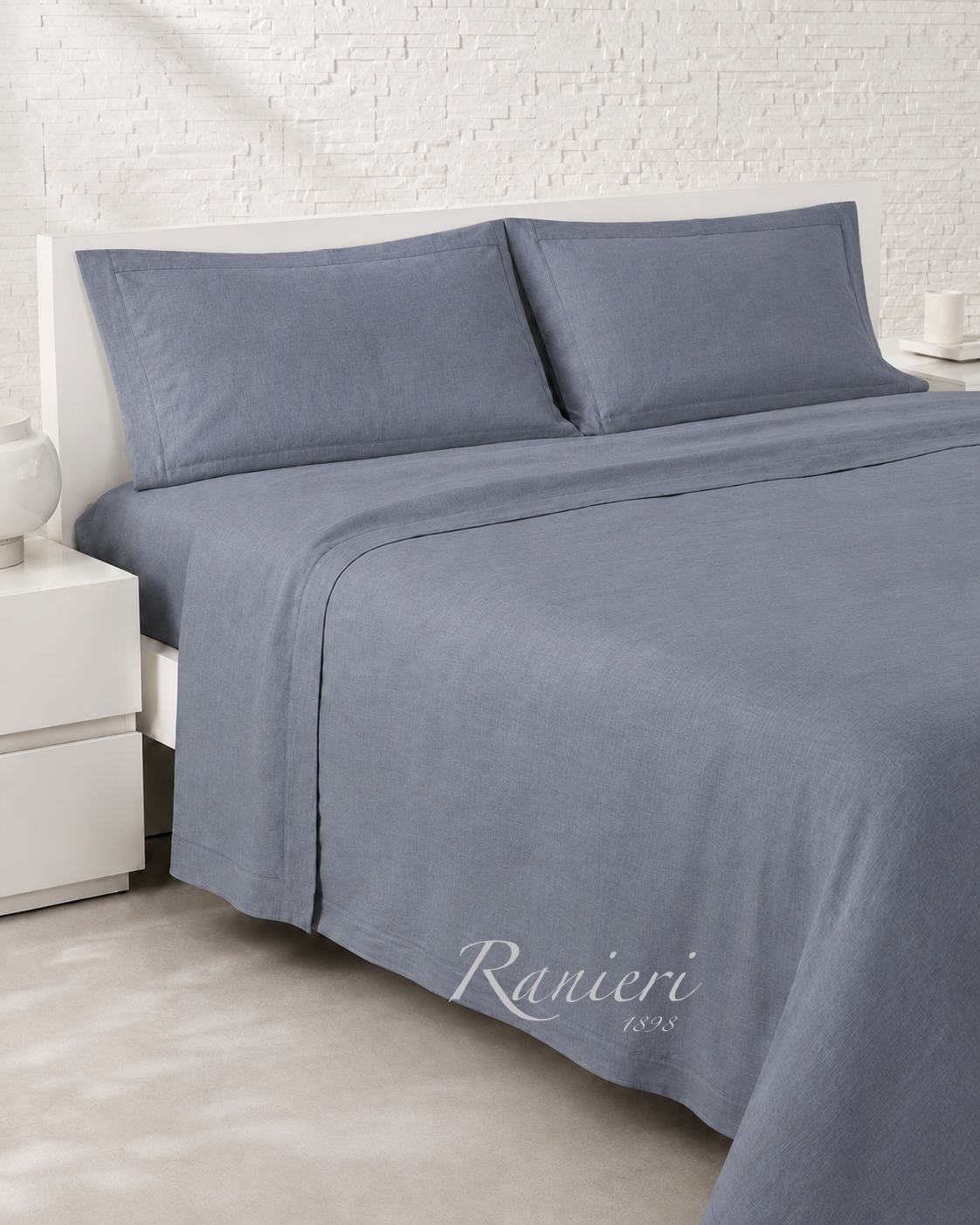 Completo Letto Matrimoniale Art Lynne in 100% Puro Lino - Rebecca Home - Vari colori