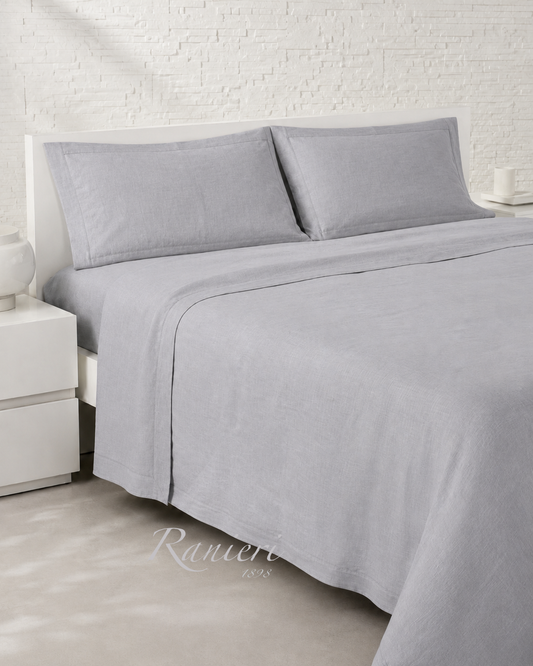 Completo Letto Matrimoniale Art Lynne in 100% Puro Lino - Rebecca Home - Vari colori