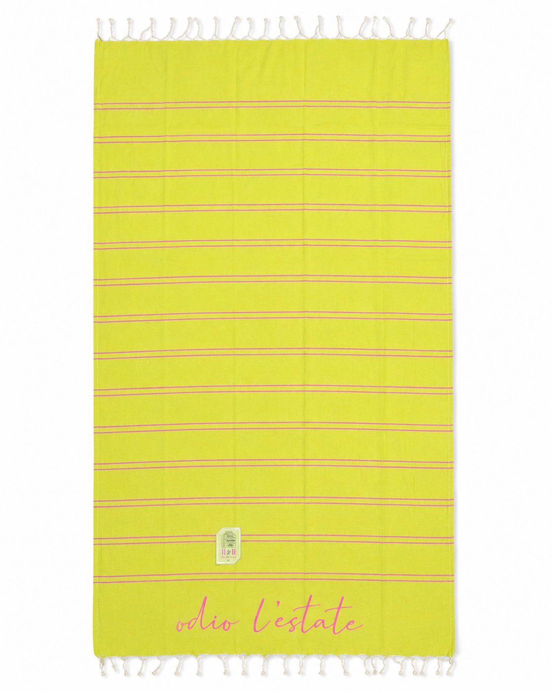 Telo mare fouta “Odio l’Estate” con piccole righe