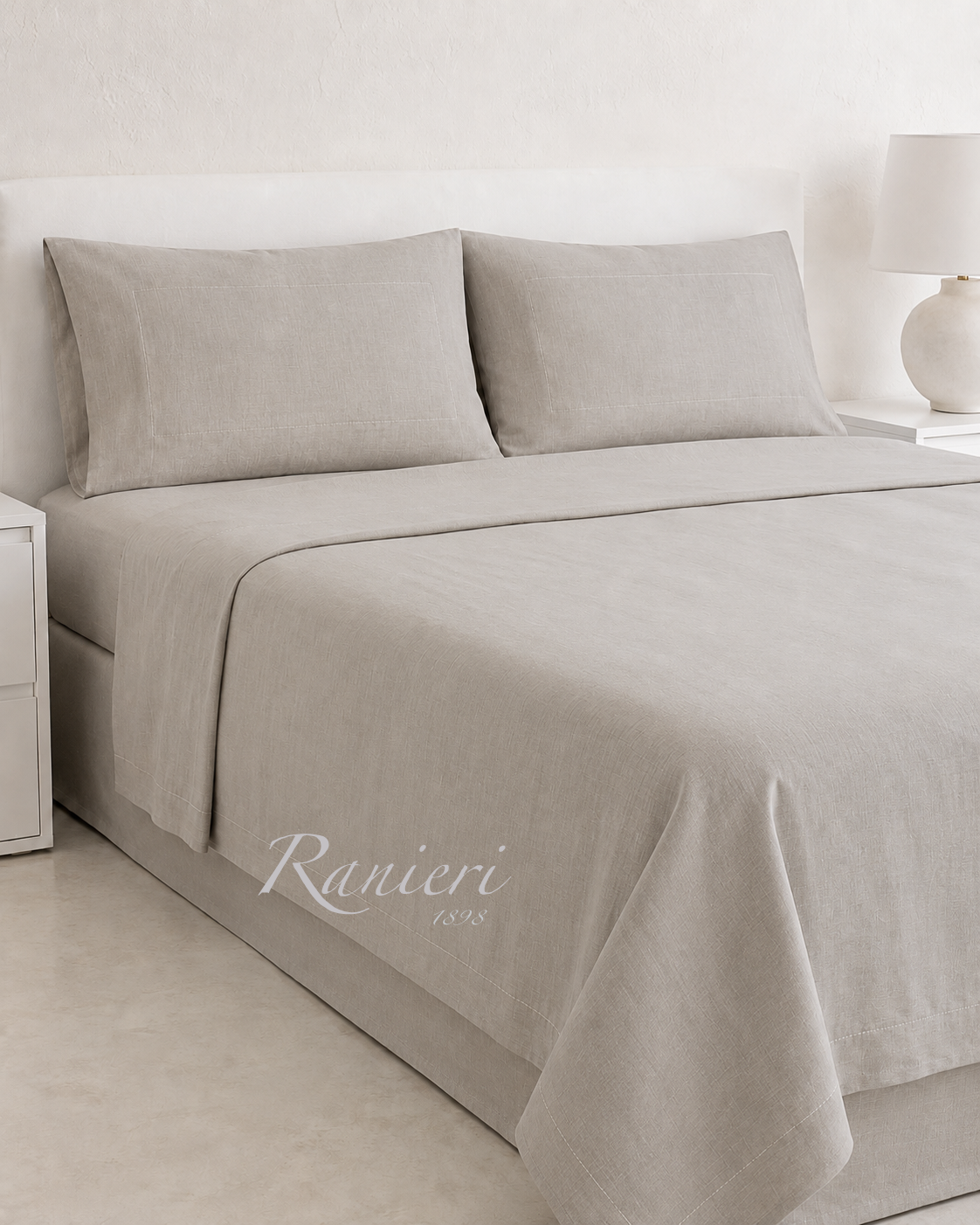 Completo Letto Matrimoniale Art Lynne in 100% Puro Lino - Rebecca Home - Vari colori