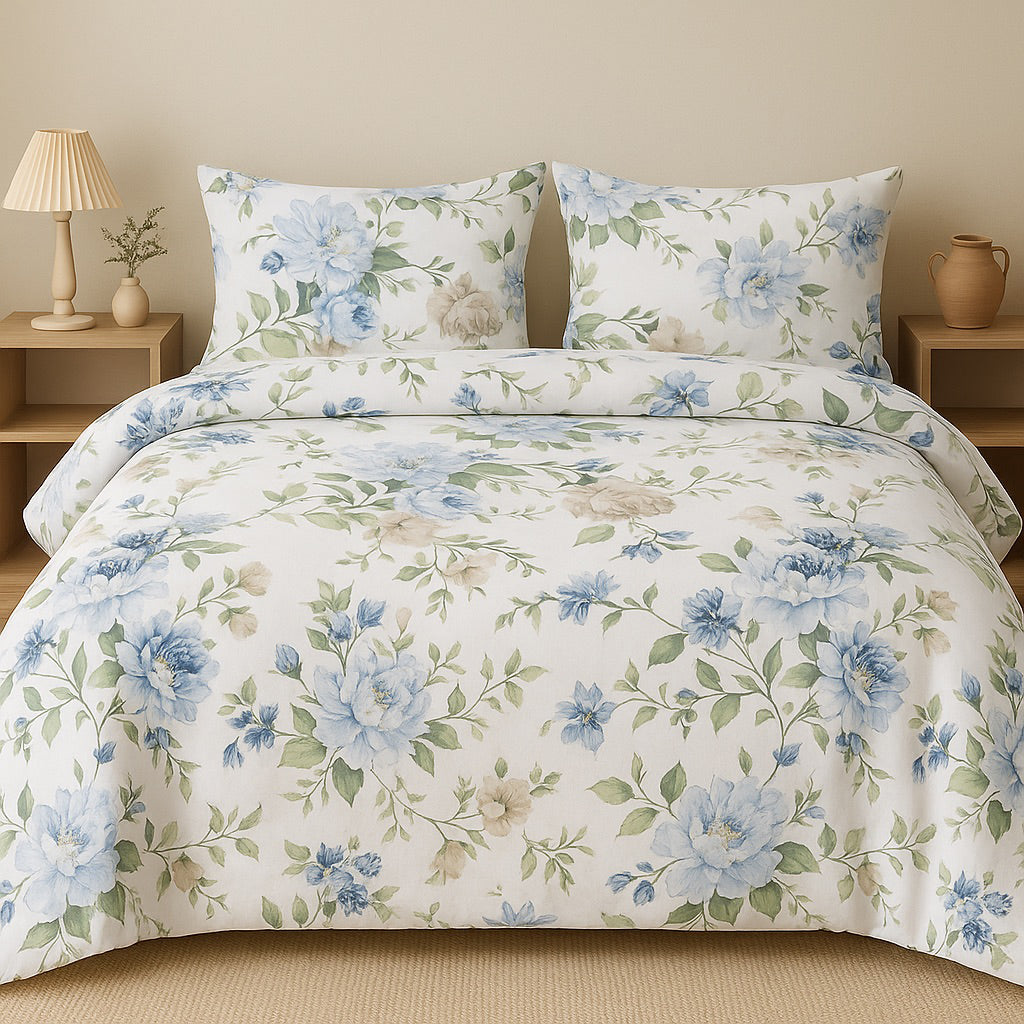 Coppie lenzuola 2 posti Cotone Art Peonia Lola Rebecca Home