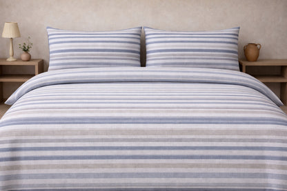 Coppia lenzuola 1 posto E MEZZO cotone art  Righe Lola Rebecca Home