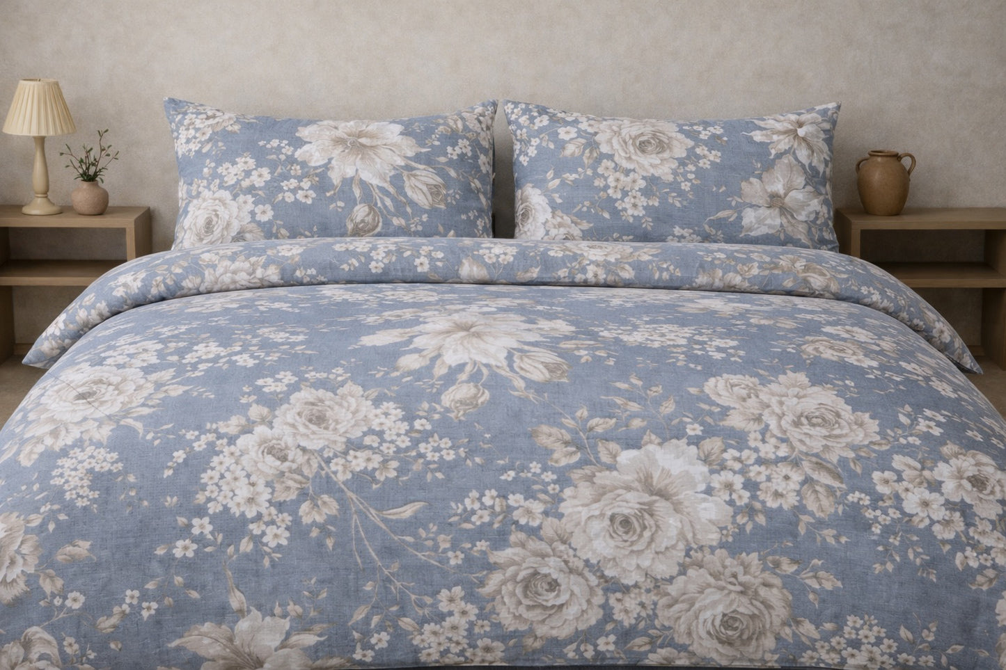 Coppie lenzuola 2 posti Cotone Art Rosa Rebecca Home