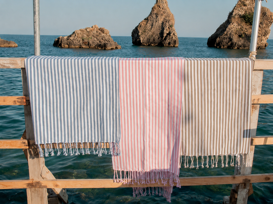Telo mare fouta “Odio l’Estate” con righe – Sotto Voce SV-T01