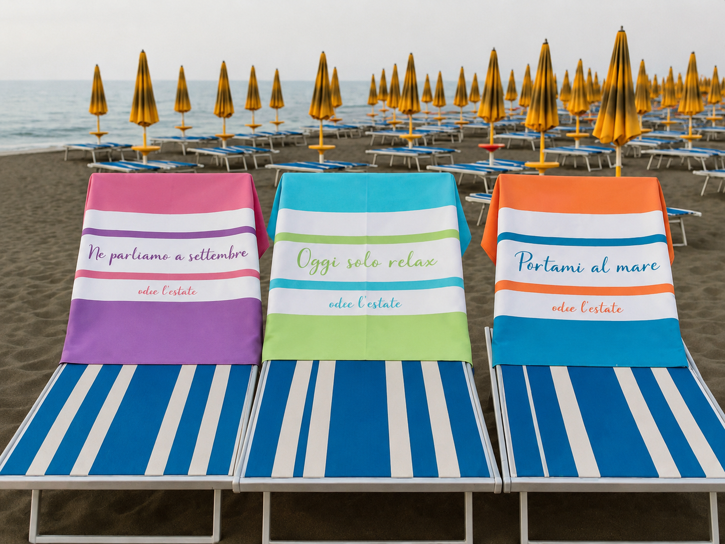 Telo mare "Odio l'Estate" fouta in cotone “Teli Relax” – TR-T01