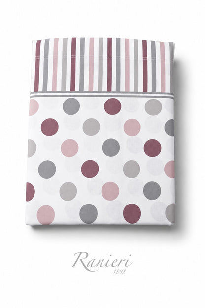 Coppia lenzuola 1 posto cotone art Lola POIS Rebecca Home
