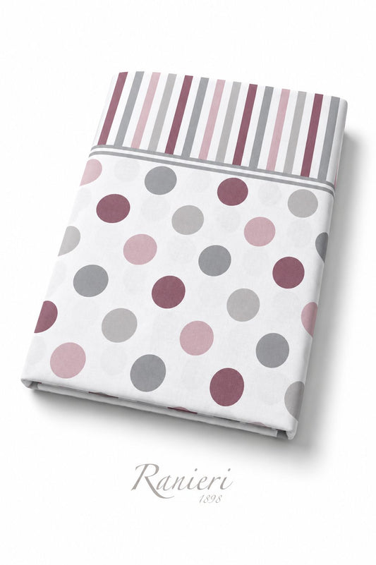 Coppia lenzuola 1 posto cotone art Lola POIS Rebecca Home