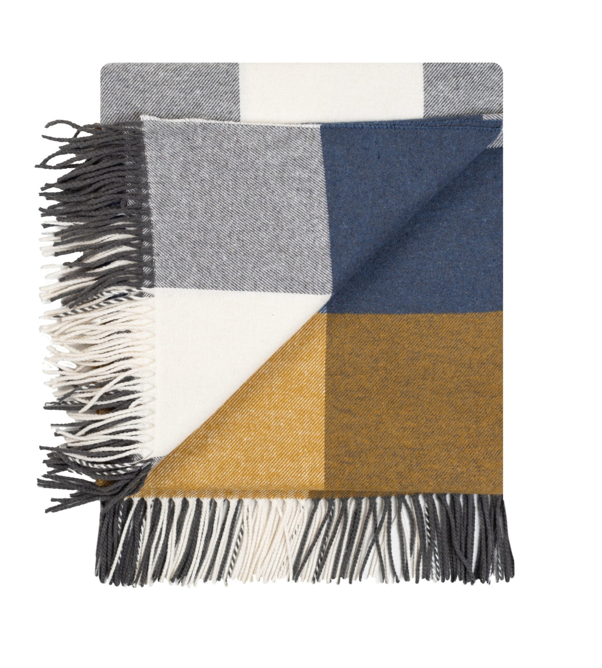 Plaid Coccoy Balmoral Ocra 130x170 cm con frange