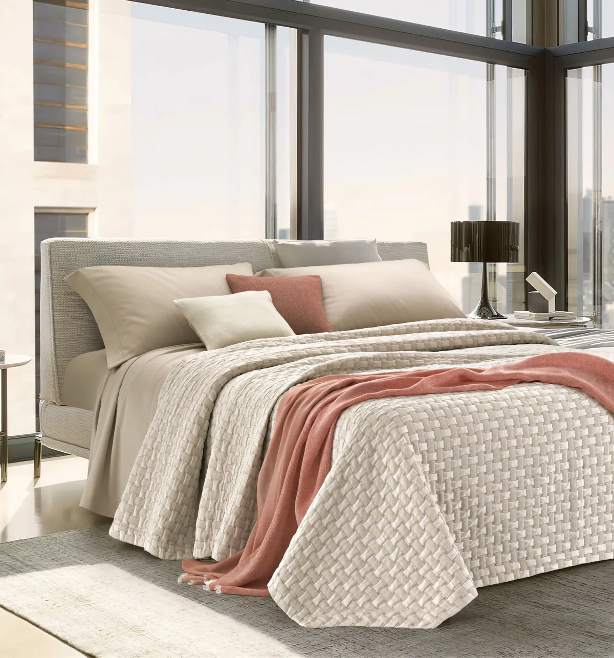 Copriletto matrimoniale Coccoy Intrecci beige 260x270 cm