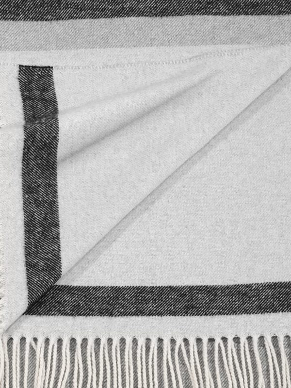 Plaid Coccoy Regel Grigio a righe con frange