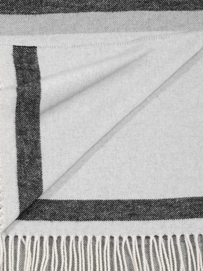 Plaid Coccoy Regel Grigio a righe con frange