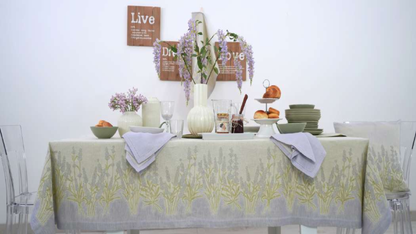 Tovaglia da Tavola 170x290 cm Misto Lino Art. Lavanda Manifattura Tessile Prete – 12 Posti