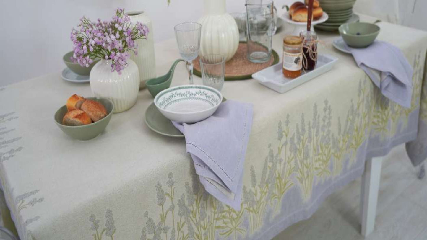 Tovaglia da Tavola 170x290 cm Misto Lino Art. Lavanda Manifattura Tessile Prete – 12 Posti