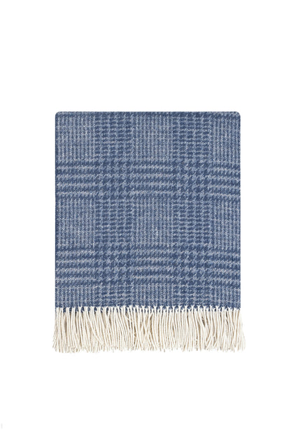Plaid Coccoy Principe Jeans 130x170 fantasia a quadri con frange