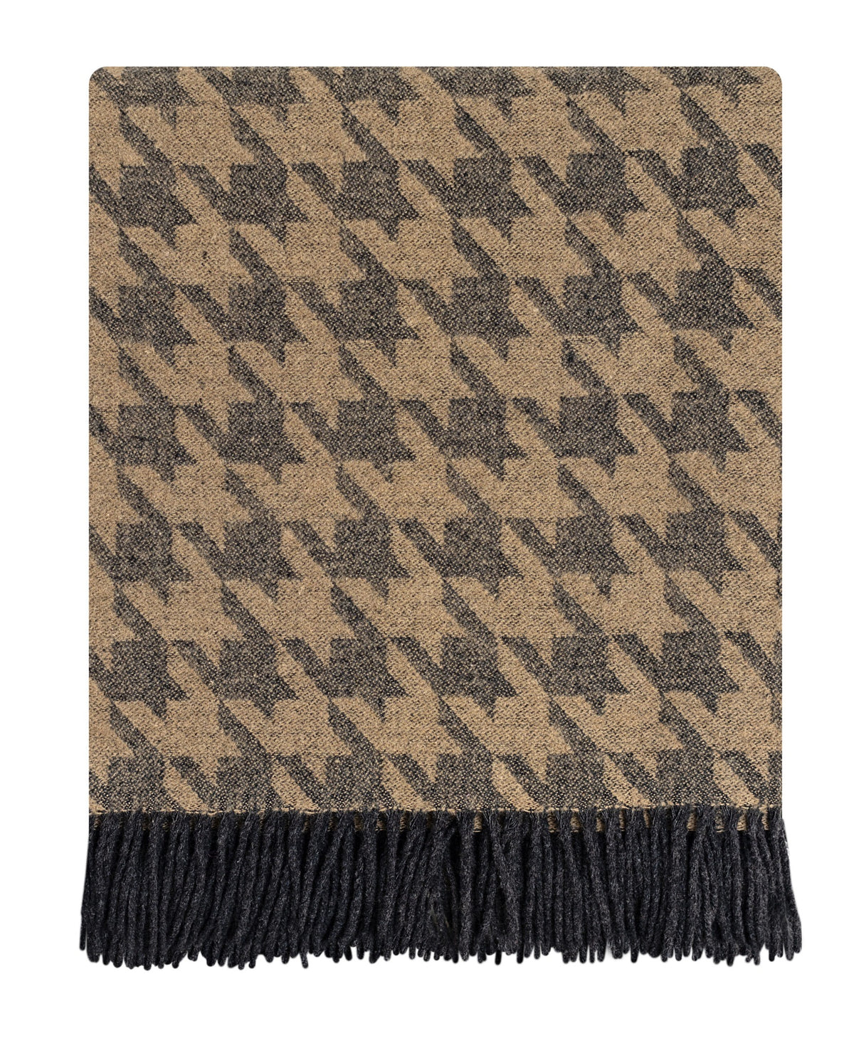 Plaid Coccoy Nu Vanity Moro 130x170 cm pied de poule con frange
