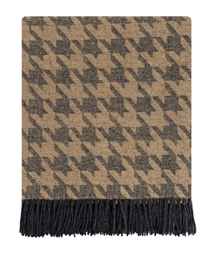 Plaid Coccoy Nu Vanity Moro 130x170 cm pied de poule con frange