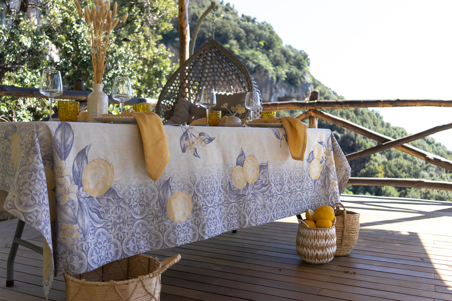 Tovaglia da Tavola 170x290 cm Misto Lino Art. Limoni Manifattura Tessile Prete – 12 Posti