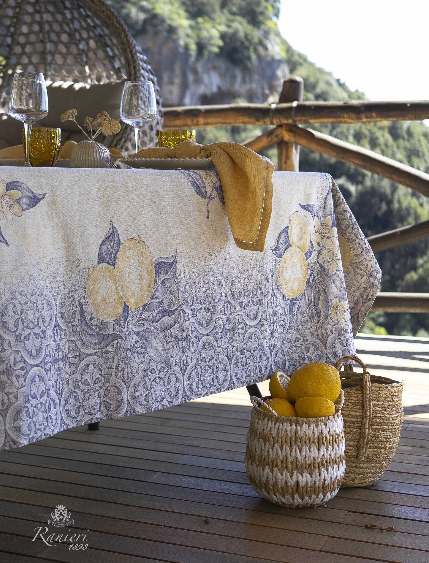 Tovaglia da Tavola 170x290 cm Misto Lino Art. Limoni Manifattura Tessile Prete – 12 Posti